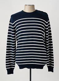 Pull col rond manches longues bleu LE TEMPS DES CERISES homme