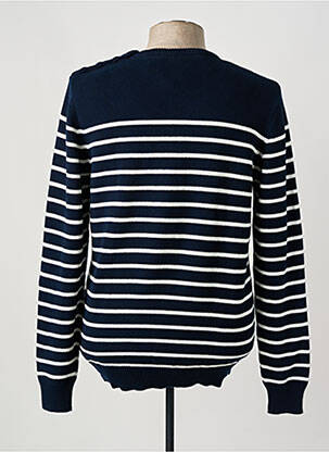 Pull col rond manches longues bleu LE TEMPS DES CERISES homme