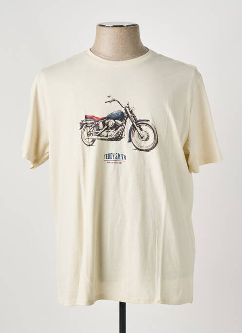 T-shirt coupe droite manches courtes beige TEDDY SMITH homme