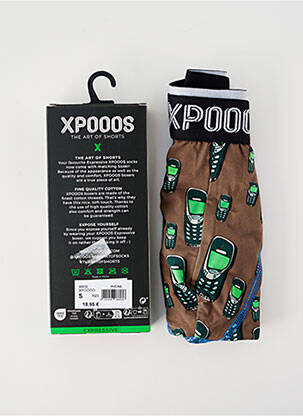 Boxer imprimé fantaisie marron XPOOOS homme