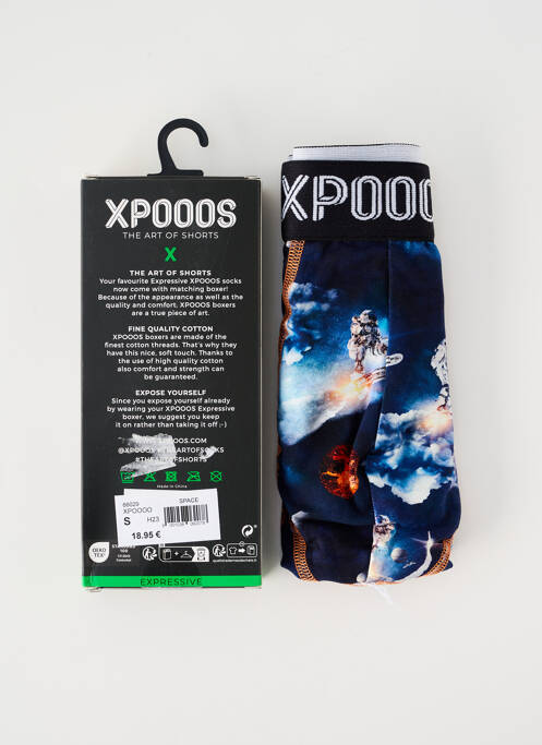 Boxer imprimé fantaisie bleu XPOOOS homme
