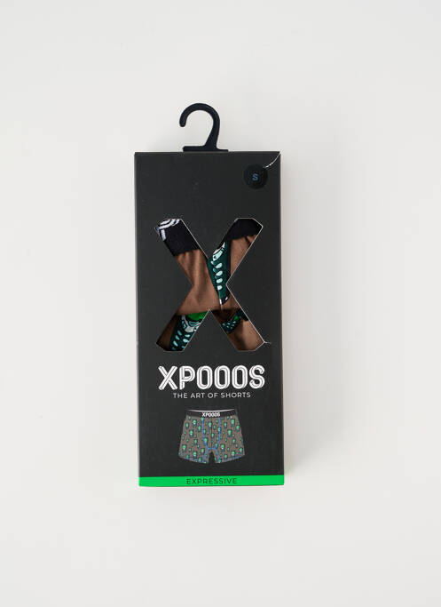 Boxer imprimé fantaisie marron XPOOOS homme