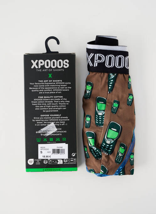 Boxer imprimé fantaisie marron XPOOOS homme