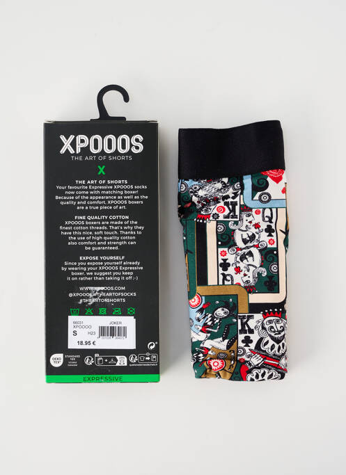 Boxer imprimé fantaisie vert XPOOOS homme