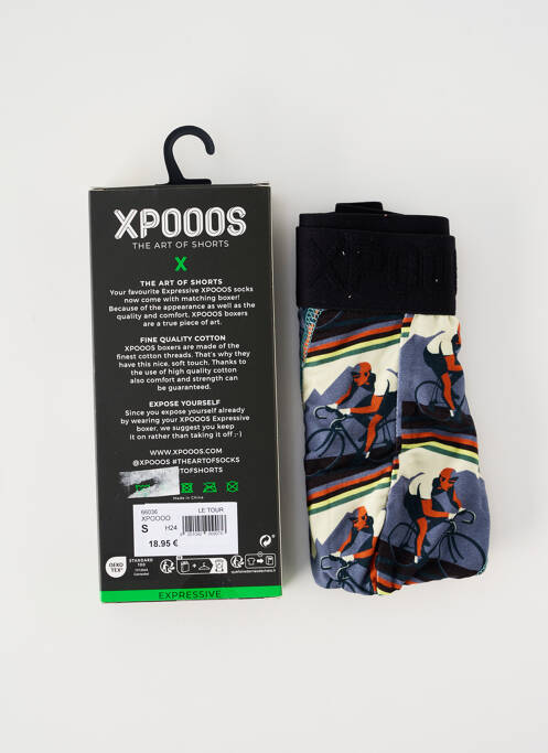 Boxer imprimé fantaisie noir XPOOOS homme