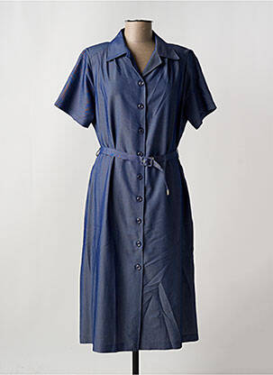 Robe mi-longue manches courtes manches courtes bleu GRIFFON femme
