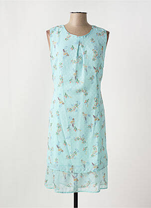 Robe mi-longue imprimé fleurs sans manche bleu GRIFFON femme