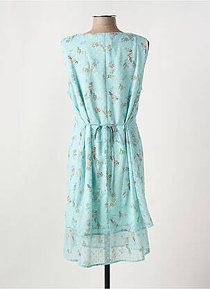 Robe mi-longue imprimé fleurs sans manche bleu GRIFFON femme