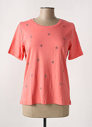 T-shirt sérigraphie avec strass manches courtes orange GRIFFON femme