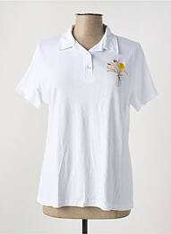 Polo broderie manches courtes blanc I.ODENA femme