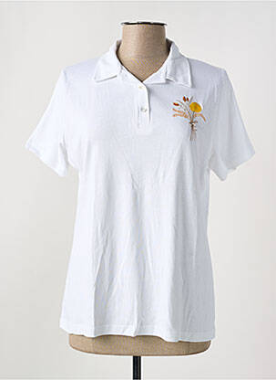 Polo broderie manches courtes blanc I.ODENA femme