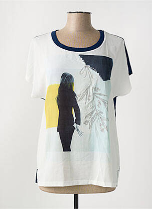 T-shirt sérigraphie manches courtes bleu GUY DUBOUIS femme