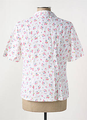 Chemisier imprimé fleurs manches courtes blanc GUY DUBOUIS femme
