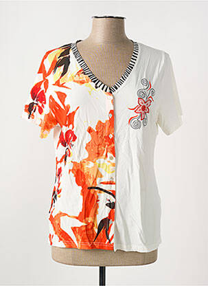 Top stretch manches courtes orange GUY DUBOUIS femme