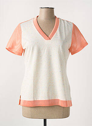 T-shirt col v manches courtes orange MERI & ESCA femme