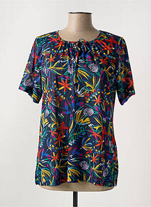 T-shirt stretch manches courtes bleu GRIFFON femme