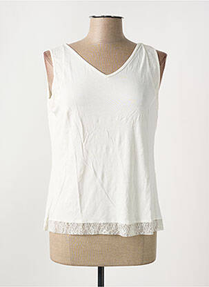 Top tissage jersey sans manche beige MERI & ESCA femme