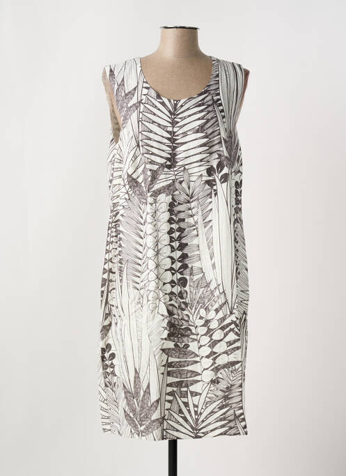 Robe mi-longue tissage crêpe sans manche noir GRIFFON femme