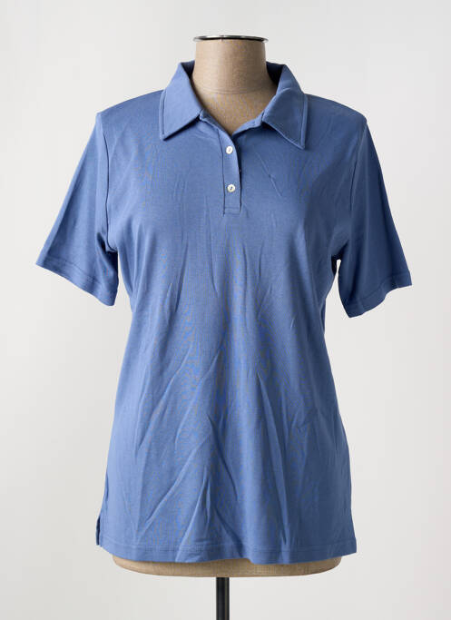 Polo stretch manches courtes bleu GRIFFON femme
