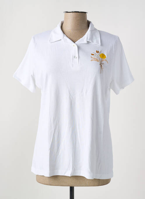 Polo broderie manches courtes blanc I.ODENA femme