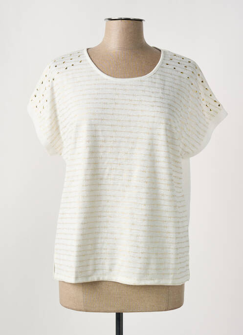 T-shirt stretch manches courtes beige MERI & ESCA femme