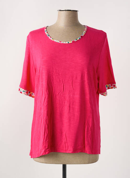 T-shirt stretch manches courtes rose GRIFFON femme