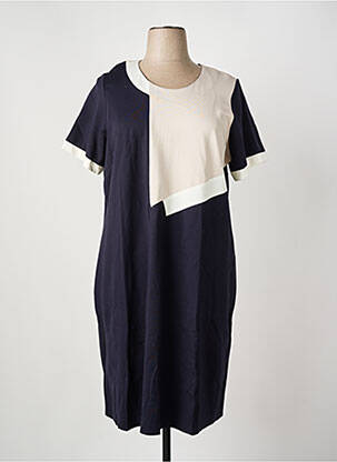 Robe mi-longue manches courtes manches courtes bleu GUY DUBOUIS femme