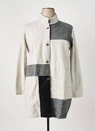 Gilet manches longues maille maille poilu gris I.ODENA femme