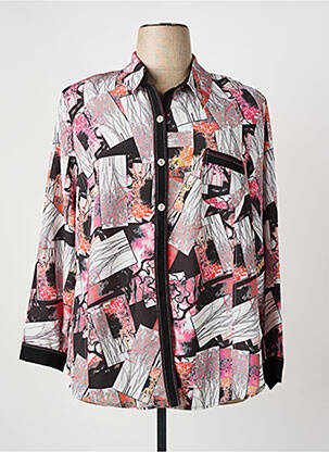Chemisier tissage crêpe manches longues noir GUY DUBOUIS femme