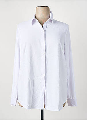 Chemisier coupe droite manches longues blanc GUY DUBOUIS femme