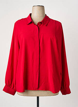 Chemisier coupe droite manches longues rouge GRIFFON femme