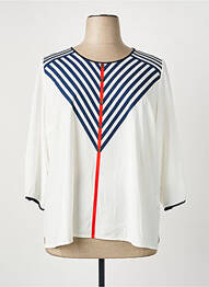 Blouse col rond manches 3/4 blanc GUY DUBOUIS femme