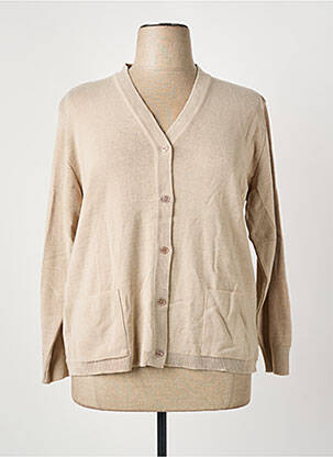 Gilet manches longues coupe cintrée beige I.ODENA femme