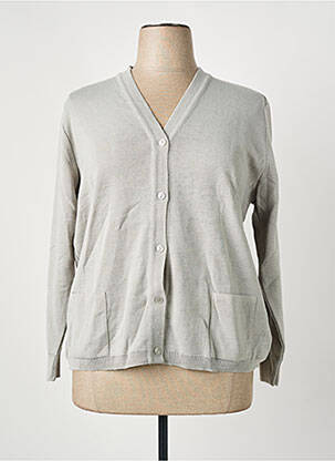 Gilet manches longues coupe cintrée gris I.ODENA femme