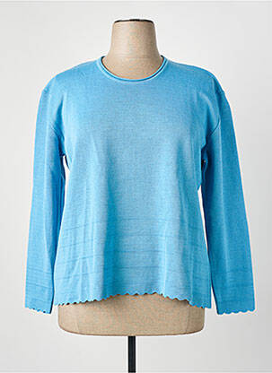 Pull coupe droite manches longues bleu GRIFFON femme