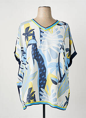 Top stretch manches courtes bleu GUY DUBOUIS femme