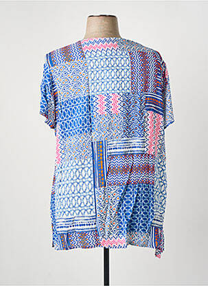 Top imprimé fantaisie manches courtes bleu GUY DUBOUIS femme