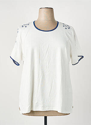 T-shirt coupe droite manches courtes blanc GUY DUBOUIS femme