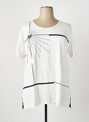 T-shirt imprimé fantaisie manches courtes blanc GREGORY PAT femme