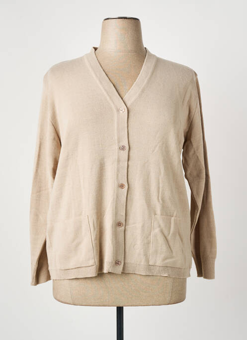 Gilet manches longues coupe cintrée beige I.ODENA femme