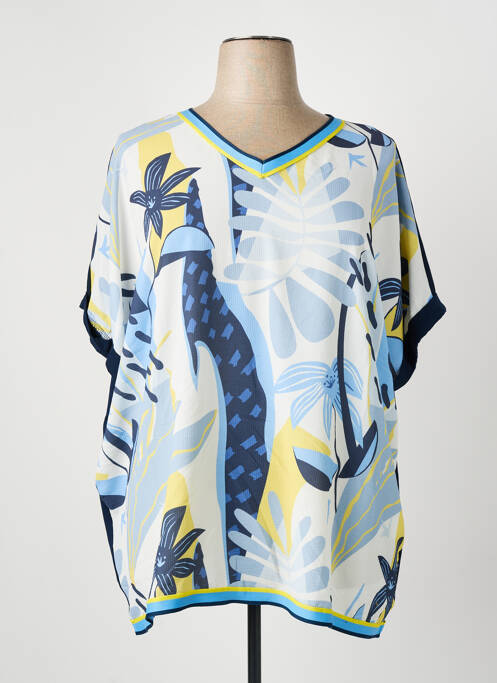 Top imprimé fantaisie manches courtes bleu GUY DUBOUIS femme