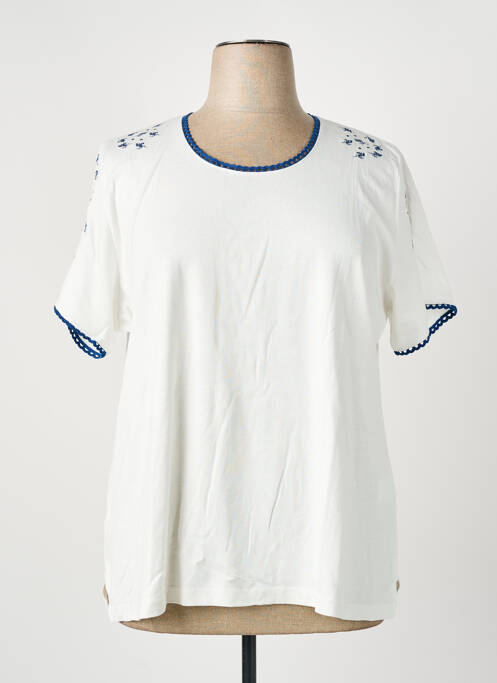 T-shirt coupe droite manches courtes blanc GUY DUBOUIS femme