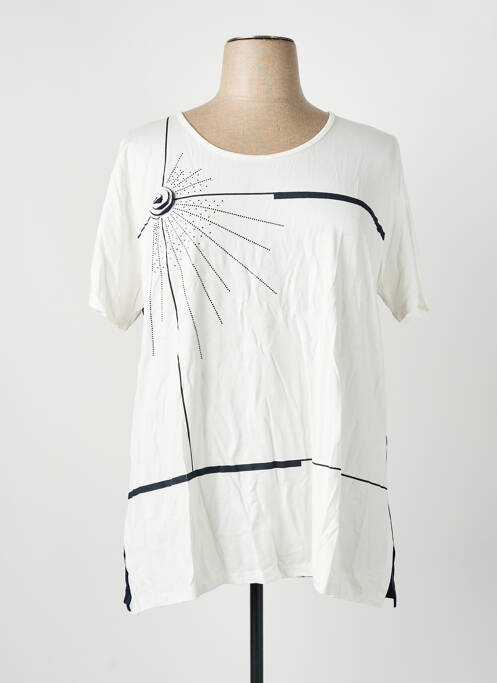 T-shirt imprimé fantaisie manches courtes blanc GREGORY PAT femme
