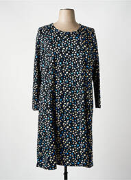 Robe mi-longue imprimé fantaisie manches longues noir GUY DUBOUIS femme