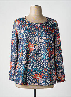 Pull coupe cintrée manches longues bleu GUY DUBOUIS femme