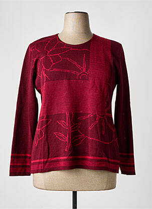 Pull coupe cintrée manches longues rouge GRIFFON femme