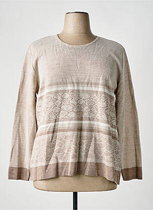 Pull coupe cintrée manches longues beige GRIFFON femme