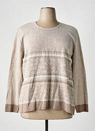 Pull tissage chiné manches longues beige GRIFFON femme