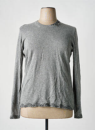Pull coupe cintrée manches longues gris QUATRE VINGT JOURS femme