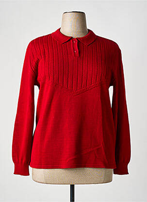 Pull coupe cintrée manches longues rouge GRIFFON femme